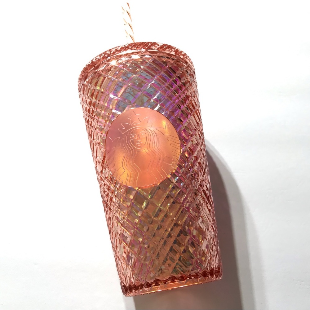 Starbucks 2021 holiday Pink Gold Jeweled Tumbler